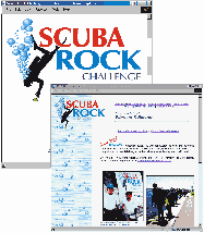 Thumbnails graphics of a Public Event Web Site - The ScubaRock Challenge